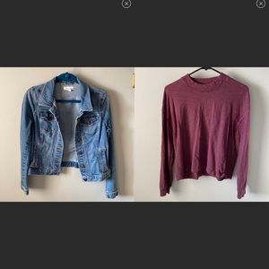 Loft/Lou&Grey jean jacket and crew neck top bundle! Size M